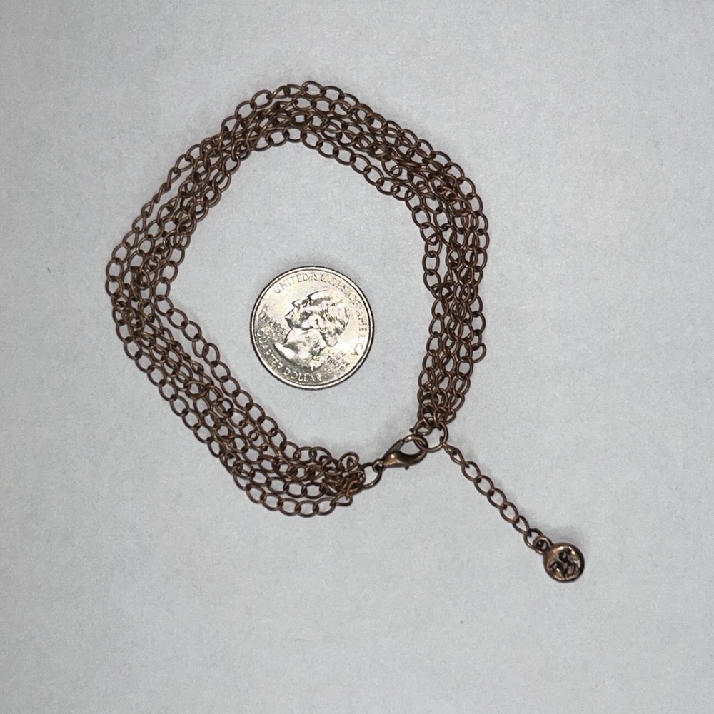 Custom Made 5 Strand Copper Bracelet With Moon Face Dangle Accent Contemporary - Picture 4 of 6